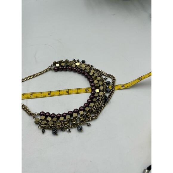 Silpada KR Vintage Hematite Bead Purple Faux Pearl Brass Necklace Magnetic Clasp - Picture 14 of 15